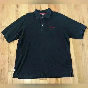 SEAN JOHN Polo short sleeve shirt for men  black with red details size XXXL